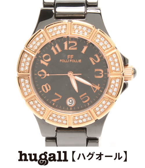 フォリフォリ WF9F005BD ラインストーンベゼル クォーツ 腕時計