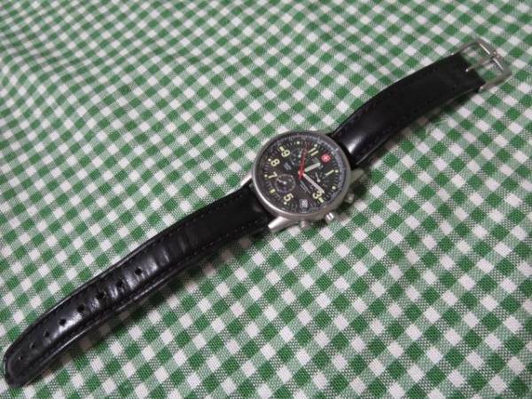 WENGER クロノグラフ クォーツ 536.0765 革ベルト ジャンク WENGER