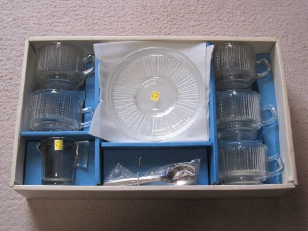 SOGA GLASS ガラスのコーヒーカップ ソーサ― 等SET 未使用_1