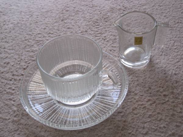 SOGA GLASS ガラスのコーヒーカップ ソーサ― 等SET 未使用_2