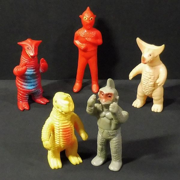 W723 当時物 ブルマァク ミニソフビ ウルトラセブン ゴモラ他 