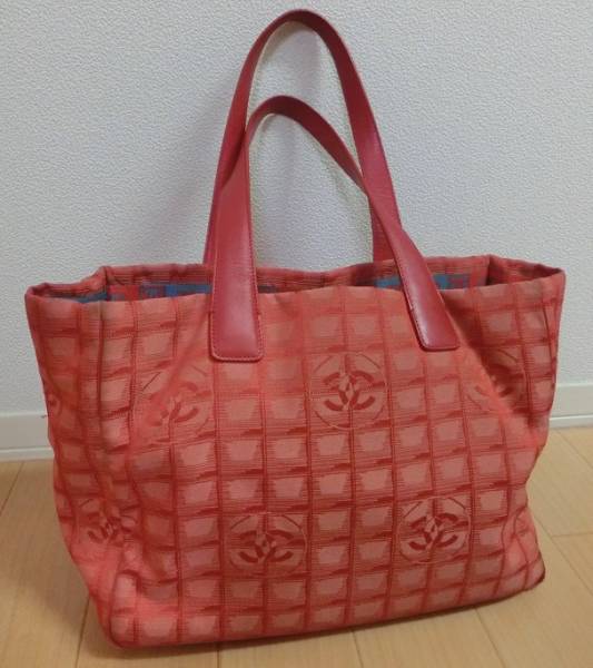 CHANEL☆ニュートラベルライン トートバッグMM レッド シャネル 希少