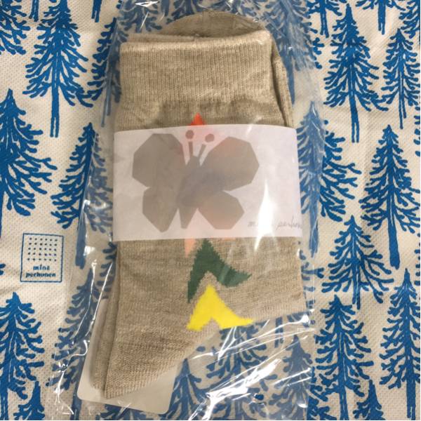 ミナペルホネン ソックス bird バード ベージュ 新品