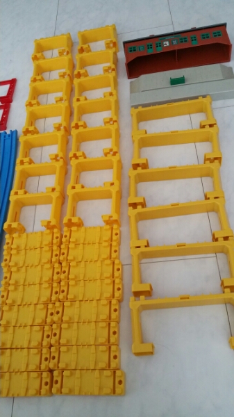 プラレール 線路大量セット 橋脚 複線 駅_3