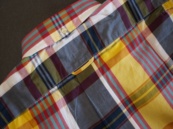 VAN JAC アイビーマドラスチェックBD半袖シャツM