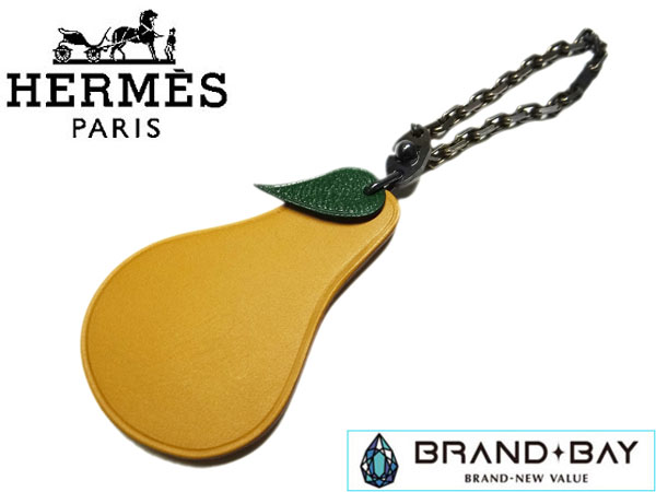 エルメス チャーム キーホルダー 洋ナシ フルーツ レザー 革