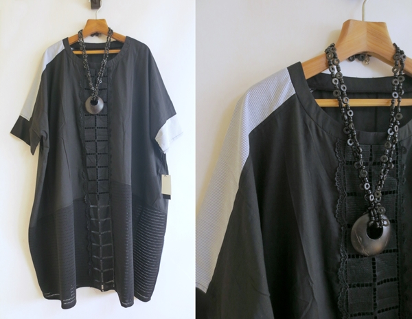 ■ 切り替え柄の個性的なワンピース 　(M-L)