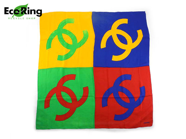 1円 シャネル ココマーク ロゴ 大判スカーフ マルチカラー BD504