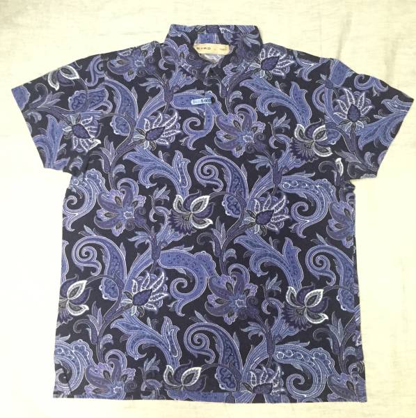 送料込 エトロ ペイズリー柄 半袖ポロシャツ イタリア製 L ④