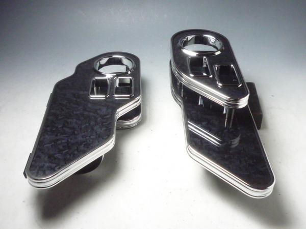 E51エルグランドサイドテーブルフロント左右セット　BKウッド