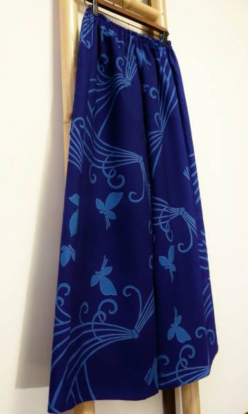 鎌倉まるか堂　浴衣リメイク　瑠璃藍に蝶舞う涼みゆるり♪木綿