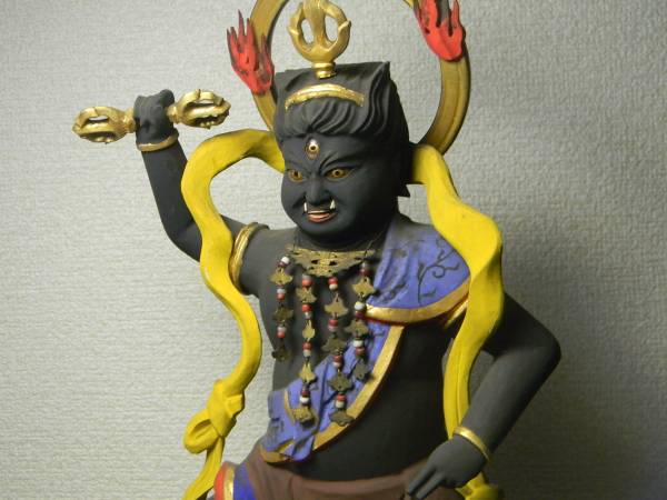 木彫　蔵王権現　玉眼　５１ｃｍ　検江戸期仏教美術仏像希少珍品