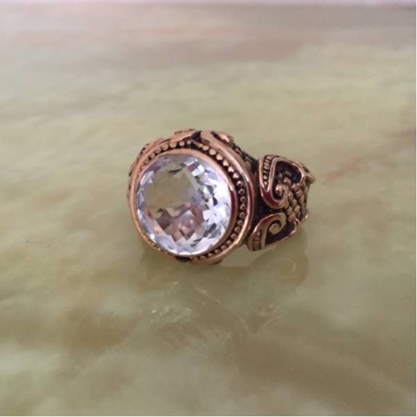 Stephen Dweck デュエック ブロンズ×クリアクリスタルリング