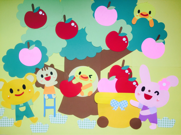 秋 大きめ壁面飾り 幼稚園 保育園 りんご狩り ペーパークラフト 売買されたオークション情報 Yahooの商品情報をアーカイブ公開 オークファン Aucfan Com