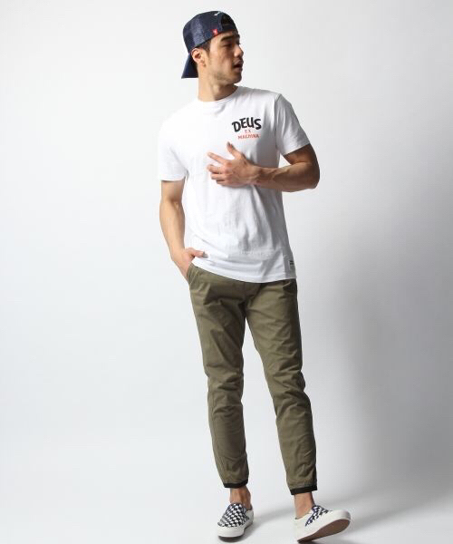 ベイフロー ストレッチツイルジョガーパンツ カーキSスウェット