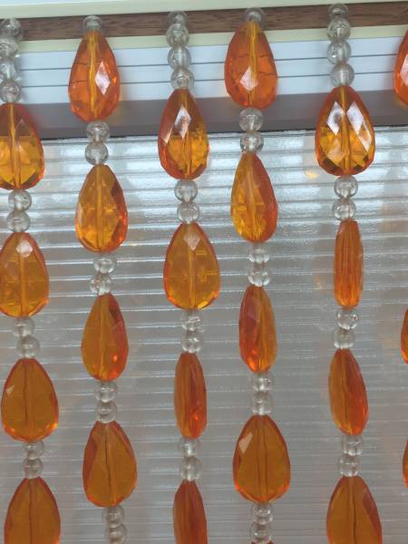 ◆◇昭和レトロ　珠のれん　アーチ　オレンジ 未使用◇◆_2