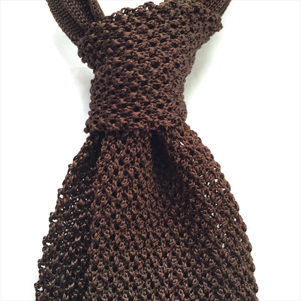 70％OFF*三越伊勢丹PB DorlandHouseイタリア製上質ニットタイ 茶