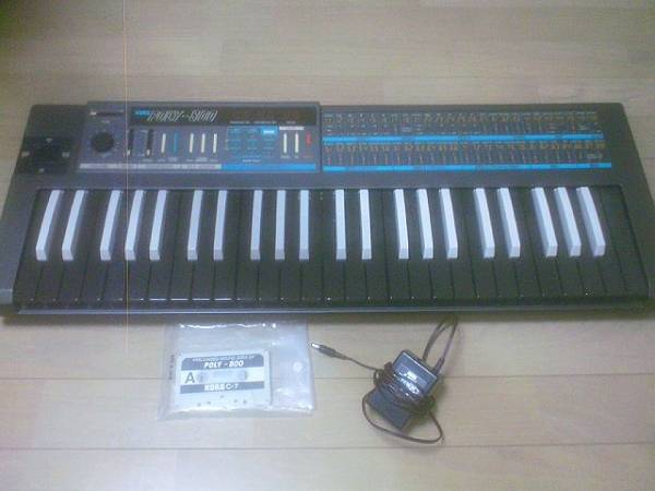 レア KORG POLY-800 リバース鍵盤 テープ アダプタ付 ジャンク