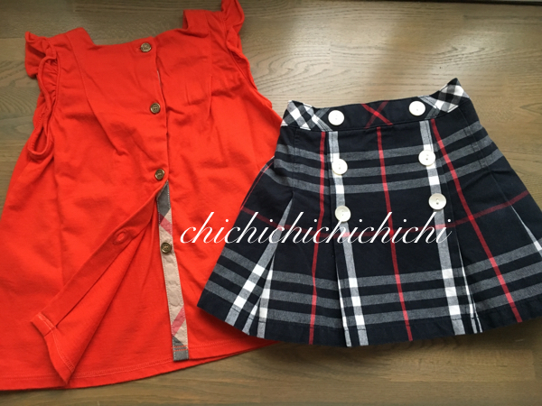 美品＊バーバリーチルドレン Tシャツ&スカート 80 ノバチェック