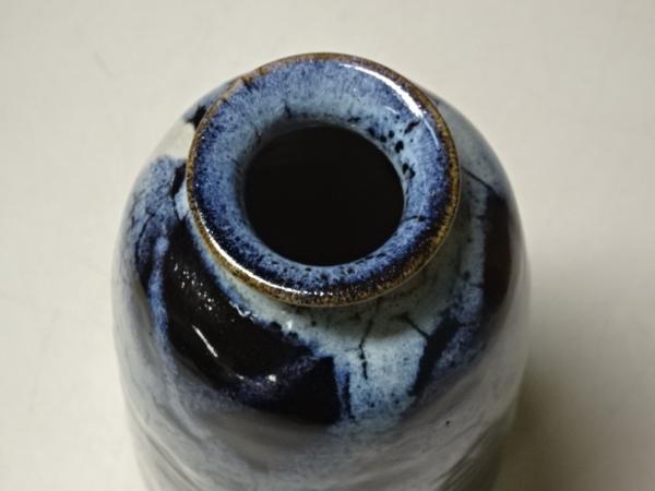 ◇六代 清水六兵衛作【釉斑 花瓶】共箱・略歴付き 美品！ 京焼 陶芸