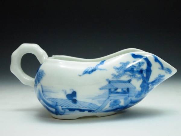 R607389 古い 伊万里焼 染付 湯冷まし 時代物 煎茶道具 古玩ⅰ