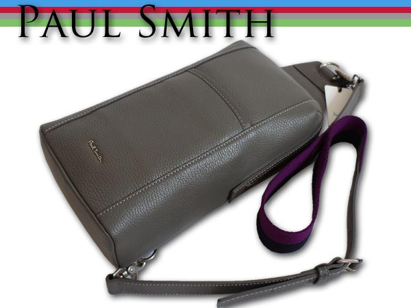 新品★ポールスミス牛革ボディバッグ グレー/Paul Smith