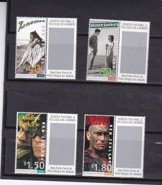 44ニュージーランドの切手　1996年　映画100年　4種　未使用_1