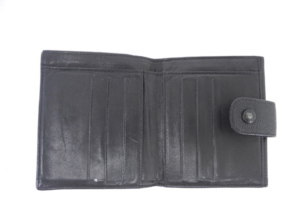 1円 シャネル キャビアスキン Wホック 財布 ブラック CQ786