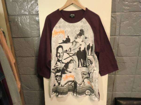 七分袖 STUSSY ステューシー ラグラン 総柄 stussy メンズ Dot 