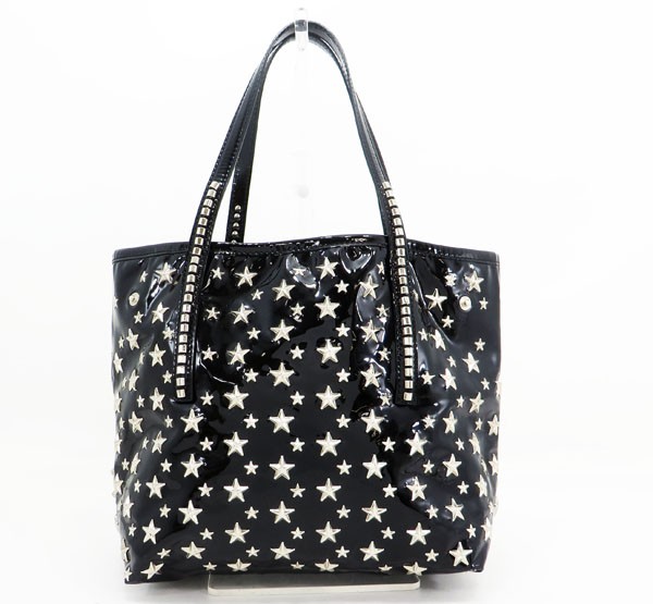 JIMMY CHOO スタースタッズ パテントトートバッグ ◇【JIMMY CHOO ジミーチュウ】スター スタッズ パテント トート
