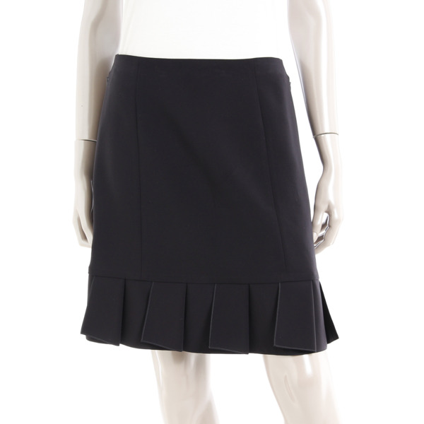 美品 フォクシー ラペルスカート 27899 ネイビー 40 (8933