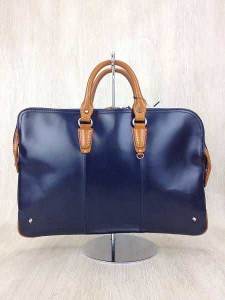 Kiefer neu◆ブリーフケース/NVY/レザー/無地
