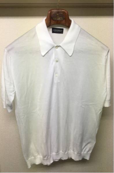 新品　ジョンスメドレー　ニットポロ　レトロポロ　ISIS　白　M