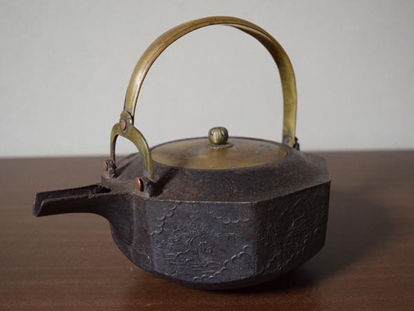 すみれ】時代酒器：近江八景八面取銚子（江戸）☆蔵出品☆ 名 【公式通販】