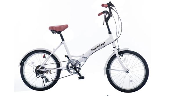 折りたたみ自転車 バイク bike 20インチ軽量 6段変速 ホワイト