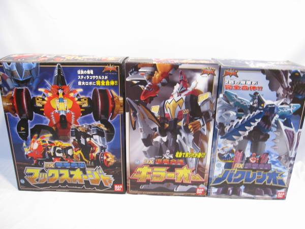 中古品 アバレンジャー DX 爆竜合体マックスオージャ他3体セット 爆竜