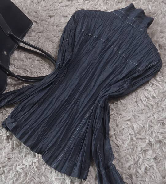 レリアンプリーツデザインブラウスシャツ /D074