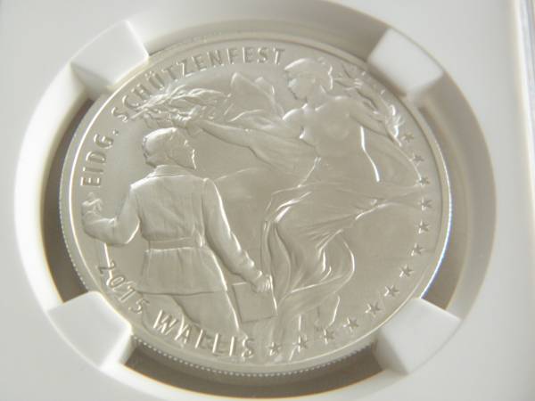 NGC PF69 UC】スイス 射撃祭 50F銀貨 2015年 2015 スイス 射撃