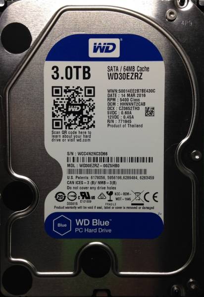 Western Digital WD30EZRZ 内臓HDD 3TB SATA3 64MB 5400rpm Western