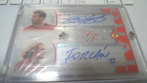 UD MANCHESTER UNITED 03-04SPA ギグス&フォルラン サインカード