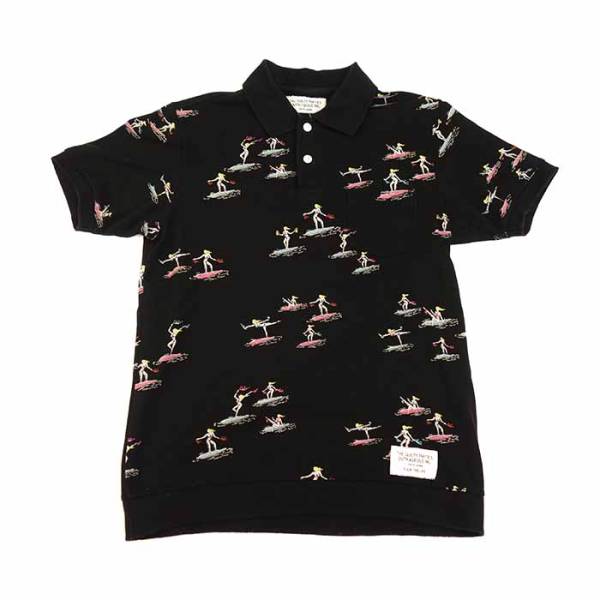WACKOMARIA ワコマリア サーフガール総柄ポロシャツ M