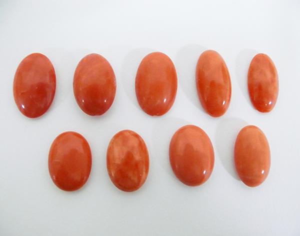 1円～！ 天然珊瑚 桃色 サンゴ ルース 20g 9個 まとめ売り 1円