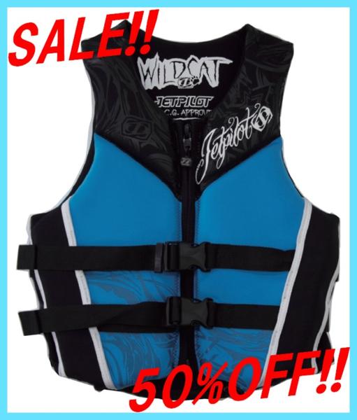 半額☆JETPILOT ブルーM 50%OFF ライジャケ レディース WILDCAT
