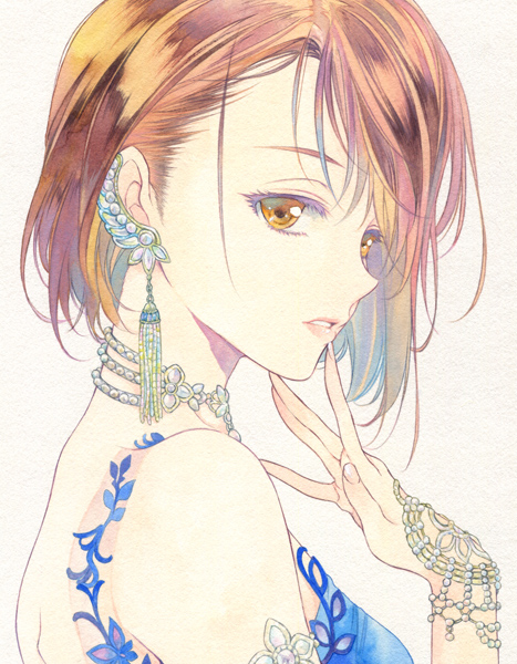 同人 手描きイラスト オリジナル 視線(手描きイラスト)｜売買された