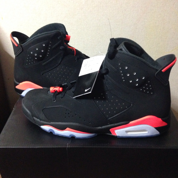 30cm/NIKE AIR JORDAN 6 RETRO 'BLACK/INFRARED23'