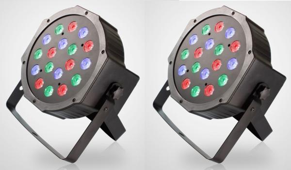 2D 2個セット RGB LED PAR LIGHT 18灯 54W DMX512 舞台照明(スポットライト)|売買されたオークション情報 ...