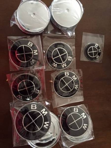 激安？BMWエンブレム 黒×黒7点セットE60E65E89E90E92に送料込！