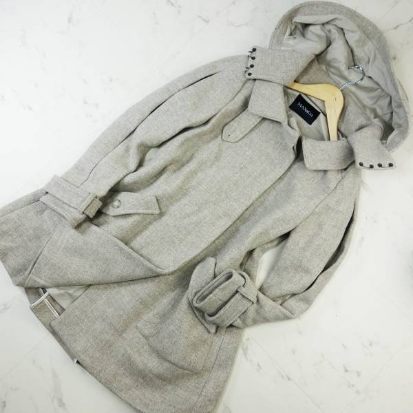 ★美品★マックス＆コー デザイン Aライン コート42★P34