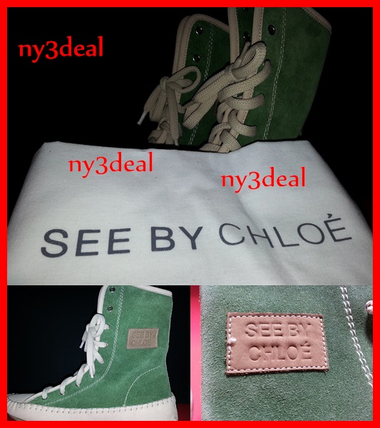 クロエ　SEE　BY　CHLOE　新品レザー　アンクル　ブーツ　送無！