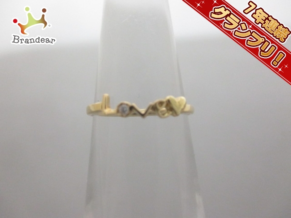 アーカー リング 美品 K18YG×ダイヤモンド AHKAH